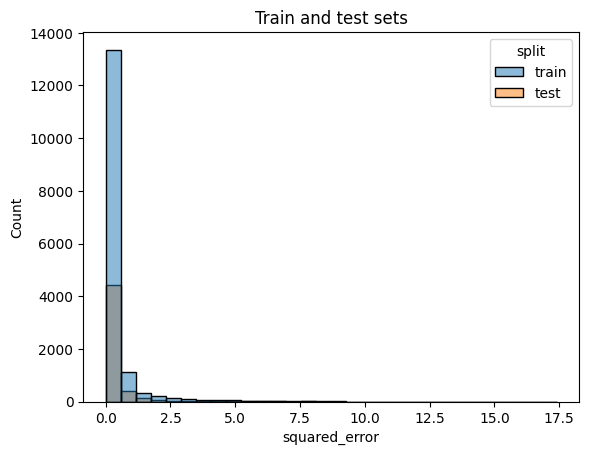 Train and test sets